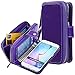 E LV Case for Galaxy S7 Case 2IN1 (CASE Cum Purse) PU Leather flip Wallet Bag Pouch Case Cover for Samsung Galaxy S7 - [Purple]
