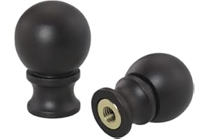 DGBRSM 2pcs Dual -Thread Lamp Finial Oil Rubbed Bronze Steel Ball Knob Lamp Shades Finials Cap Knob Lamp Decoration for Lamp Harp Holder