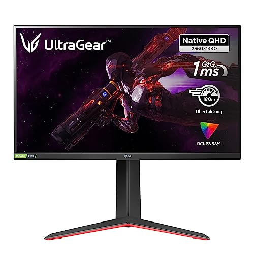 LG Ultragear™ 27GP850P-B.AEU (27 Zoll) WQHD IPS Gaming-Monitor, 144Hz/180Hz, AMD FreeSync™ Premium, DisplayHDR 400, Schwarz