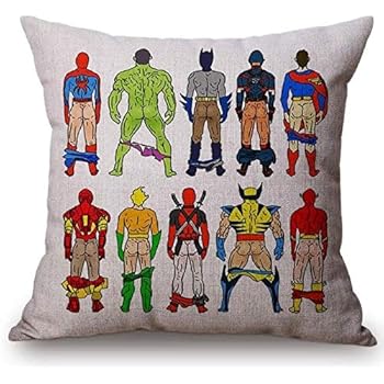 Amazon Com Urartu Creative Funny Comics Cotton Linen Square Throw