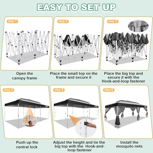 COBIZI 10x20 Pop Up Gazebo Review: One-Push Setup Canopy Tent with Mosquito Netting image 23