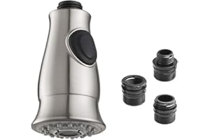 Weirun Kitchen Faucet Head Replacement,Kitchen Sink Faucet Sprayer Head Replacement,Pull Down Faucet Sprayer Attachment,Kitchen Faucet Spray Head Nozzle, Brushed Nickel