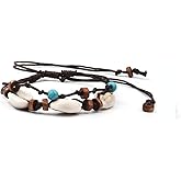 ASHMITA Natural Shell Ankle Bracelets Women Handmade Boho Adjustable Beach Foot Jewelry Men