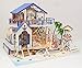 WYD DIY Passion Honey Assembled Wooden Dollhouse Miniature Furniture Kits With Light