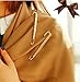 Odette Safety Pin Movement - Rhodium Plated Large Safety Pin Jewelry - Unique Punk Chic Brooch Style Pin - Catch Scarf or Lapel - Candy Cane Shape Plated Gold or Siver with Imitated Pearl (Gold)