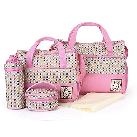pink and gold diaper bag