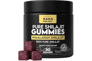 Xara Shilajit Pure Himalayan Shilajit Gummies for Men, Gummies 85+ Trace Minerals & Fulvic Acivd, No Added ssugar,Natural Energy & Vitality Support