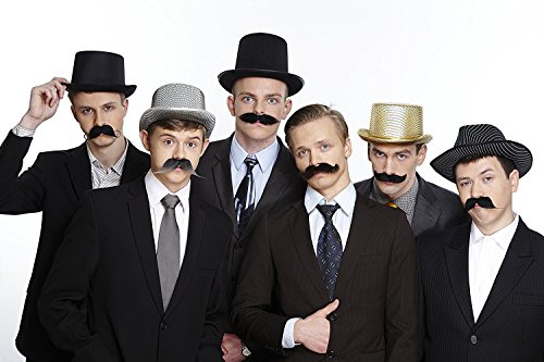1 Mustaches+Adhesive+Novelty+Value+6pcs