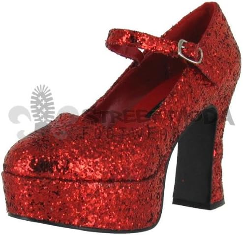 red glitter mary jane shoes