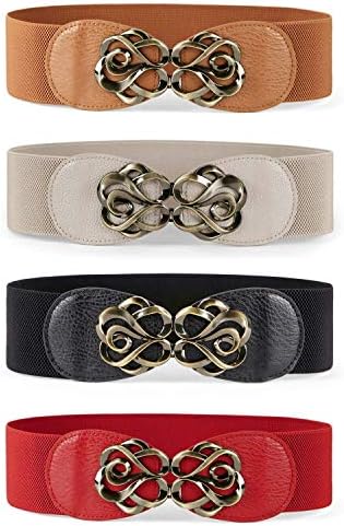 Swtddy 3 Pack Womens Vintage Wide Elastic Stretch Waist Belt  display picture 3