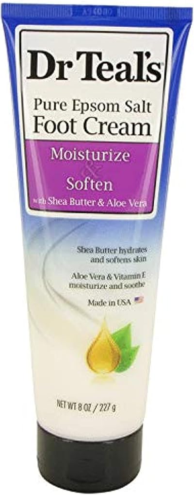 Dr Teal's Pure Epsom Salt Foot Cream with Shea Butter Aloe Vera Vitamin E 240ml