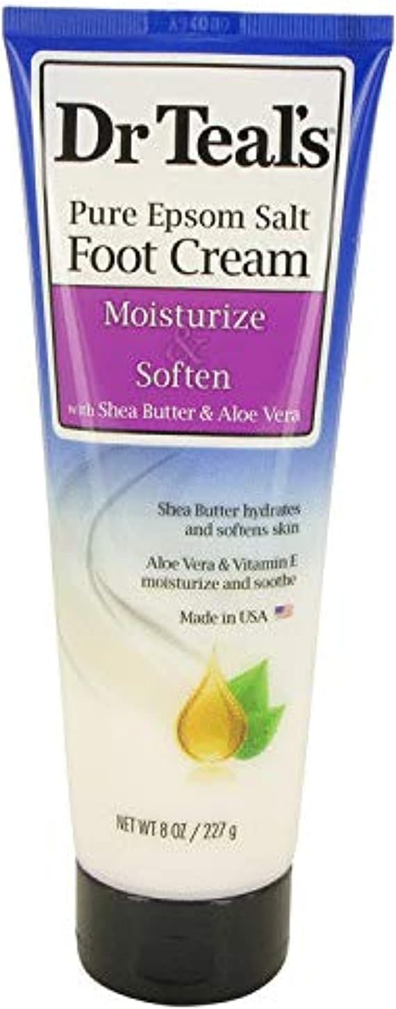 Dr Teal's Pure Epsom Salt Foot Cream with Shea Butter Aloe Vera Vitamin E 240ml