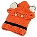 Jhua Baby Kids Warm Winter Hat Crochet Knitted Caps Hood Scarves Skull Fox Ear/Bear Ear Beanies (Orange)