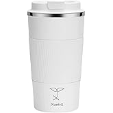 Plant-X Premium Stainless Steel Travel Mug - 510 mL Leak-Proof, Insulated Coffee Cup, Durable & Portable Design (White)