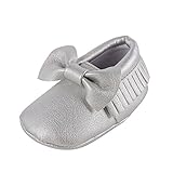 Weixinbuy Baby Boys Girls Soft Soled Tassel Bowknots Crib Shoes PU Moccasins