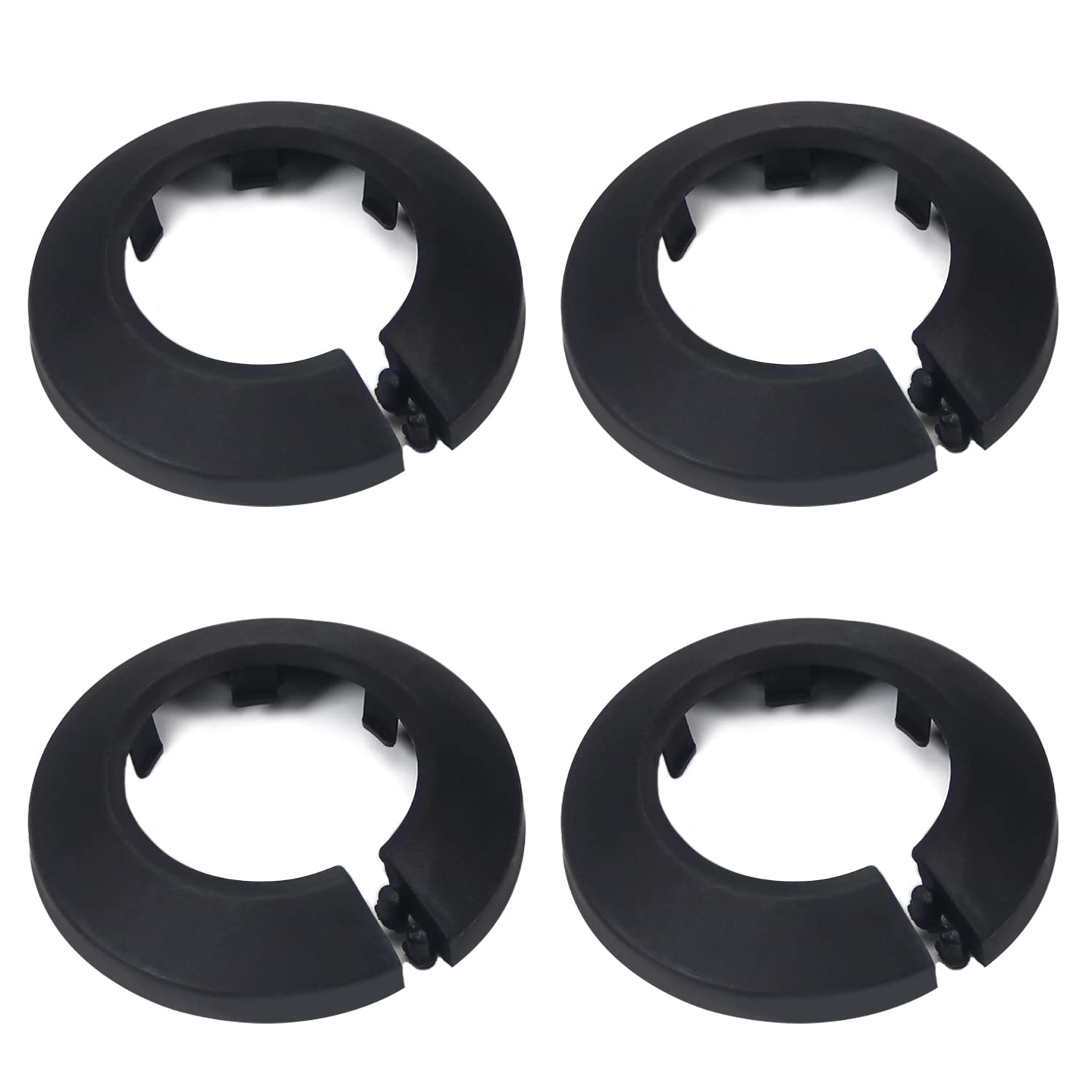 MroMax Fit 1.34" Outer Diameter Flange Water Pipe Cover Decoration Black Pipe Cover Radiator PP Plastic 34mm Escutcheon Collar for Wall Pipe Tube Decoration 4Pcs