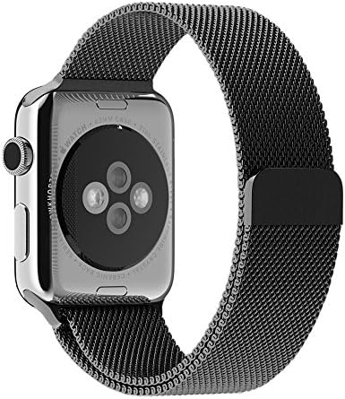 For Apple Watch Band 42mm, mocobe Milanese Loop Stainless Steel Strap with Secure Magnet Closure Clasp Replacement iWatch Wrist Band for Apple Watch Series 3 2 1 Sport Edition and Nike+ (42 mm, Black)