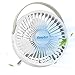 USB Desk Fan, EasyAcc 4 Inch USB Mini Table Fan Easy Cleaning Electric Portable Fan 3 Blades With Leather Handle Personal Fan ON/OFF Adjustable fit all USB Device For Office Home Desktop Table - White