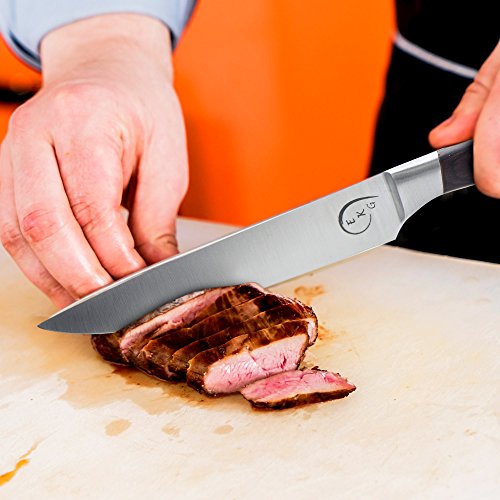Everyday Kitchen Gadgets-Steak Knife Set- Stainless Steel-Straight Edge-Pakkawood Handle - Thumbnail 3