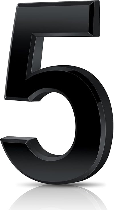 Vicloon 3D Mailbox Numbers 3 Inches Self-Adhesive ABS Black 5 Pack