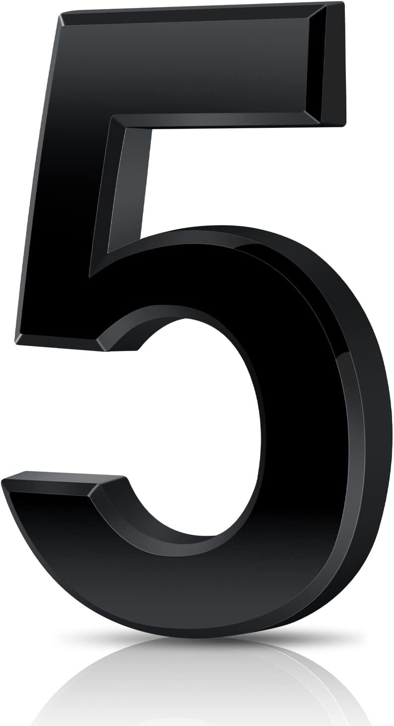 Vicloon 3D Mailbox Numbers 3 Inches Self-Adhesive ABS Black 5 Pack