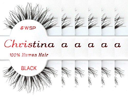 Christina 100% Human Hair False Eyelashes (#WSP-6Pack)