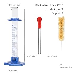 2Pcs 10ml Graduated Cylinder, Plastic Hexagonal