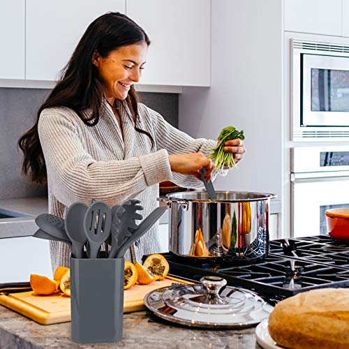 Kitchen Utensils Set，15pcs Dishwasher Safe Silicone Cooking Utensils Set ，Non-stick Kitchen Utensils，446°F Heat Resistant Cooking Utensils(BPA Free)