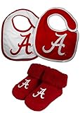NCAA Alabama Crimson Tide Infant Booties and 2 Pack Bib Set