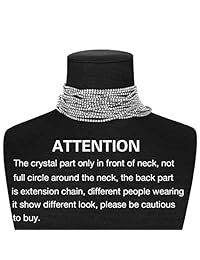 Aukmla - Gargantilla de cristal con múltiples capas para mujeres y niñas