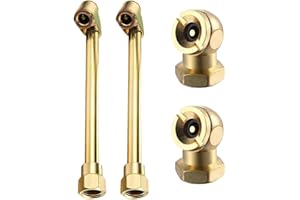 4-Pack Dual Head Air Chuck Set, 2 Way Connection Air Chuck Set, Aulufft 2-In-1 Heavy Duty 1/4''FNPT Dual Head Tire Chuck and 1/4 Inch Closed Ball Air Chuck for Tire Inflator Gauge and Air Compressor