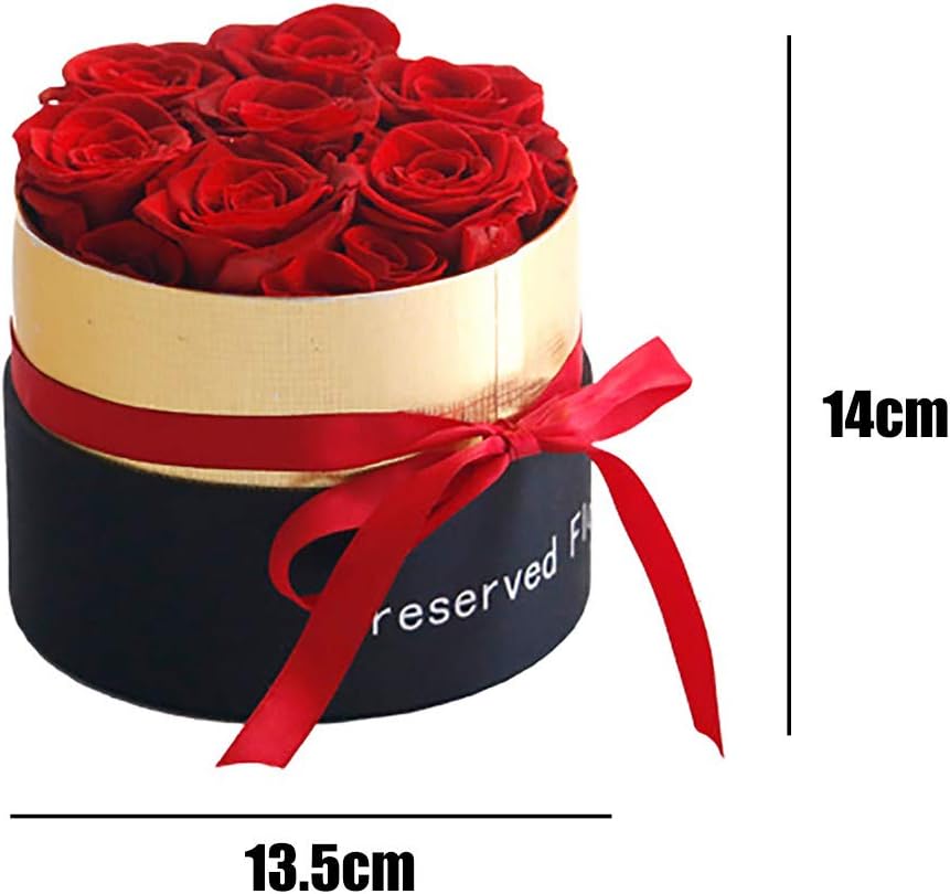 Classic Red Roses Bouquet Preserved In Round Black Box Everlasting Eternity Forever Rose Decorations No Water Need Romantic Amazon Ca Home Kitchen