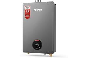 FOGATTI Natural Gas Tankless Water Heater Indoor - Max 7.5 GPM 170,000 BTU, CSA Certified Compact Design On Demand Instant Hot Water Heater - Instagas Comfort 170S Series