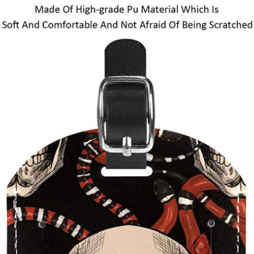 51rW5GKbQSL Etiquetas de Equipaje de Piel de Serpiente roja y Calavera para Maleta de Viaje, 1 Paquete Etiquetas de Equipaje de Piel de Serpiente roja y Calavera para Maleta de Viaje, 1 Paquete - Imagen 5