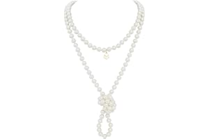 Firstmeet Fashion Glass Beads Rope Knot Long Necklace for Women