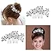 TINKSKY Bridal Hair Pieces Tiara Hair Pins Women's Crystal Rhinestones Pearls Decor Flower Style Hair Comb Clip