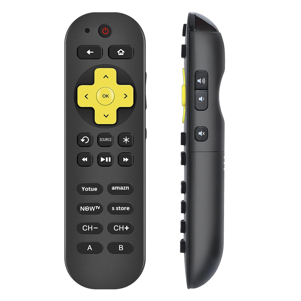 Gvirtue Replacement Now TV Smart Box Remote Control Compatible with Now TV HD Streaming Media Player, Roku Box 1/2 /3/4 (LT HD XD XS XDS), N100HD, Roku Express/+, Premiere/+, Ultra