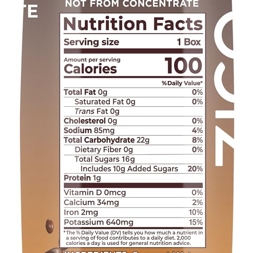 ZICO CHOCOLATE COCONUT WATER, DAIRY-FREE, PLANT-BASED, TASTES LIKE CHOCOLATE MILK, 11.2 FL OZ (PACK OF 12)