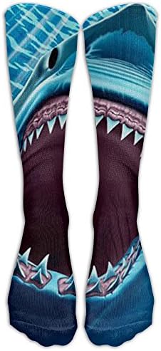 Long Great White Shark Teeth Socks Women's Winter Vintage Cotton Wool Knit Long Crew Socks