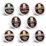 100ct Variety Pack for Keurig K-cups, 8 Assorted Single Cup Sampler 20% more coffee per cup by Bradford Coffee