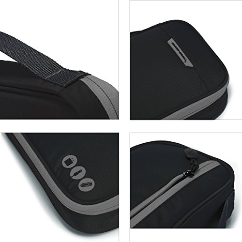 BAGSMART Electronic Organizer Travel Cable Organizer Bag Portable Electronic Accessories Bag for Cable, USB, Black and Grey - Thumbnail 5