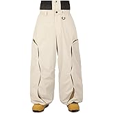 GSOU SNOW Snowboard Pants Mens Womens Retro Baggy Waterproof Reflective Ski Pants Vintage Loose Outwear Not Insulated