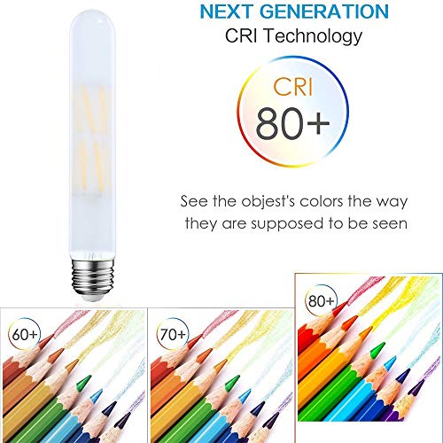 LEOOLS 12W Led Edison Tubular Frosted Bulb T10,E26 Dimmable Vintage Led Filament 100 Watt Incandescent Bulb Equivalent 3000K Soft White,Frosted Glass Shape Appliance Light Bulbs,3 Pack.