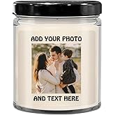 SpreadPassion Customize Candle, Create Your Own Photo Candles, Custom Text and Photo, Personalized Jar, 9 Oz Scented, Birthday Christmas Basket Gift Idea