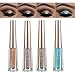 Diamond Liquid Eyeshadow 4 Colors Glitter Shimmer Eyeshadow Deep Stereoscopic Long Lasting Liquid Eyeshadow Set Matte Eye Shadow Sparkling Shimmer Eyes Makeup for Women Girl (4 Color C)
