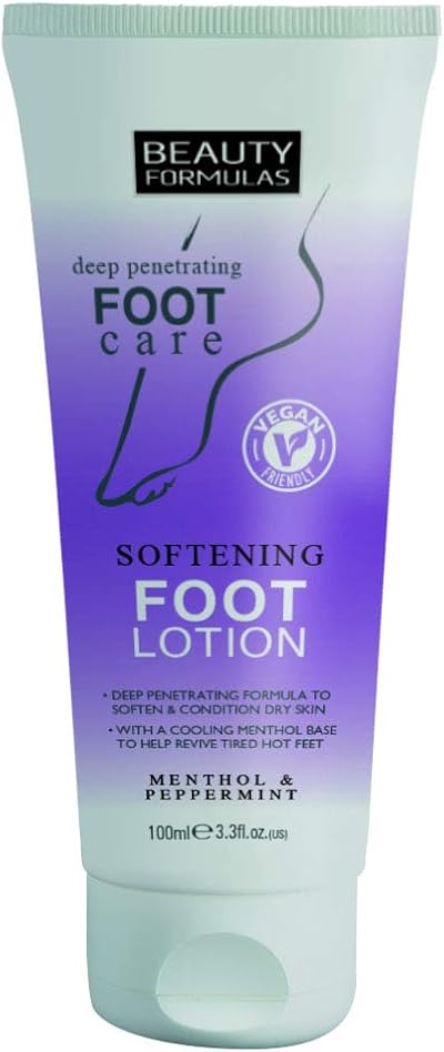 Beauty Formulas Deep Penetrating Softening Foot Lotion Peppermint Menthol Tired