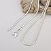 Zhiwen 5pcs 925 Sterling Silver 2MM Rope Chain Lobster Claw Clasp Necklace Jewelry for Men and Women(16-24 Inch)