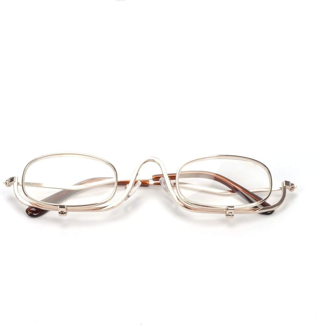 Magnifying Make Up Makeup Glasses Flip Down Lenses Gold Metal Frame +1.5-4.0 VOSO (3.0)
