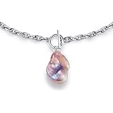 Natural Multi-colors Baroque Pearl Necklace; Pearl Necklaces for Women and Men; Freshwater Pearl Necklace; Large Pearl Pendant Necklace; 19.5 Inches Long Pearl Necklace