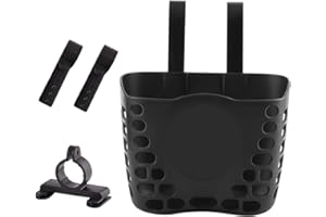 JIANWEI Kids Bike Basket, Strong Load Bicycle Handlebar Kids Bicycle Front Basket, Bike Accessories for Boys Girls Kids, Front Toddler Tiny Tricycle Baskets for Outdoor Cycling(Black)